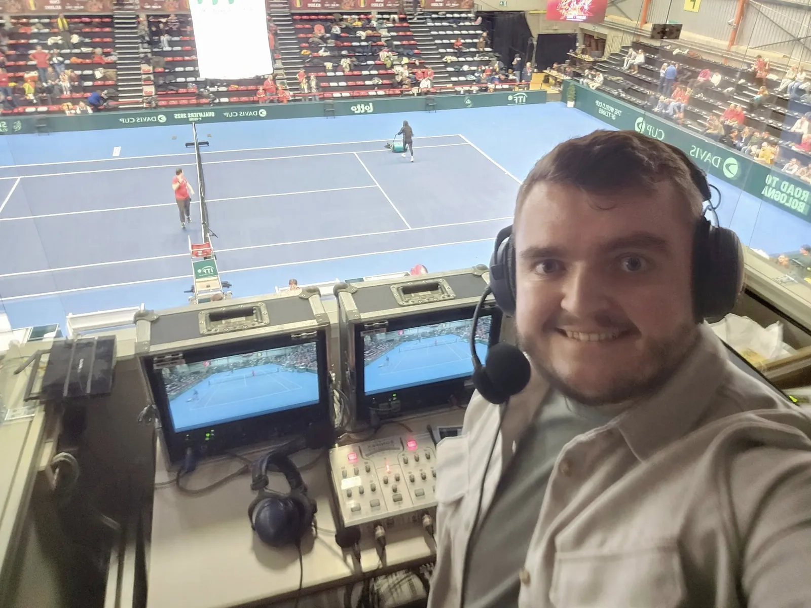 Cabine de commentaire de la Coupe Davis